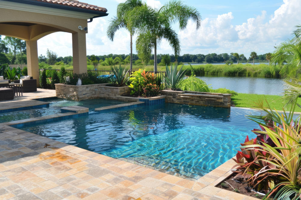 Pool Deck Natural Bloom Landscape